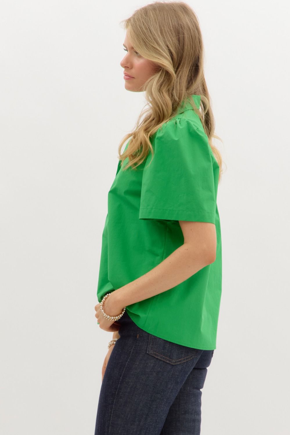 Lucky Days Button Top (Green)