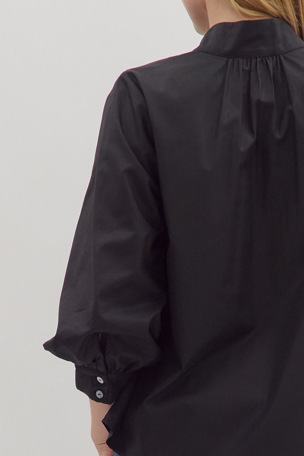 Raising The Bar Split Neck Top - Black