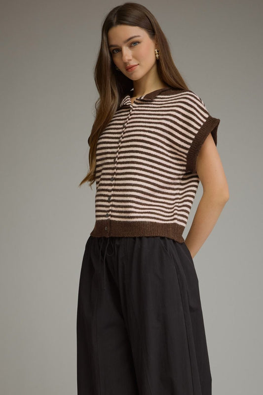 Poppy Button Down Stripe Sweater