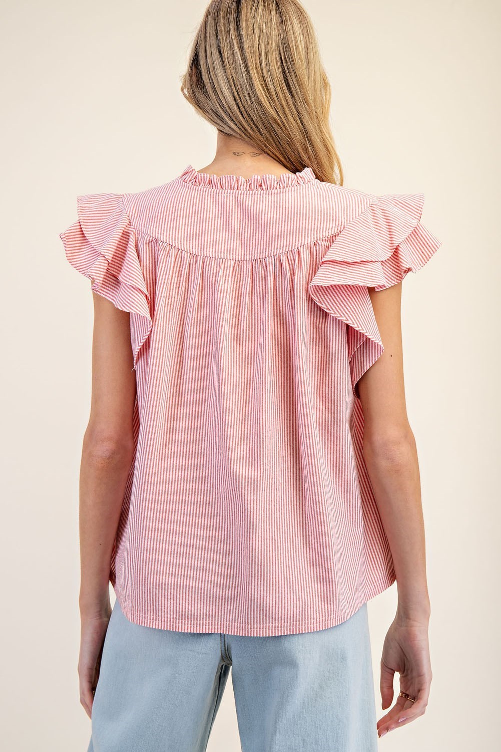 Effortless Chic Striped Top - Red