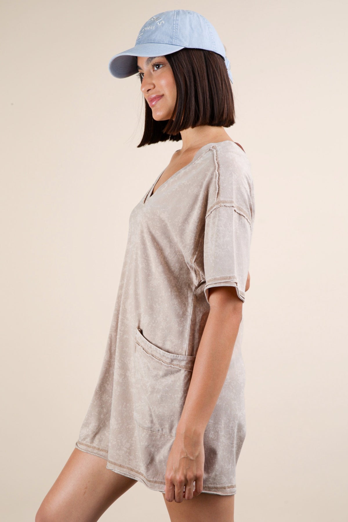 Sunrise Relaxed Romper - Taupe - Delta Swanky Girl