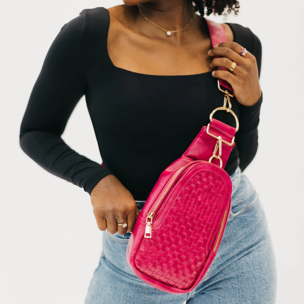 Mattie Woven Sling Bag - Peony - Delta Swanky Girl