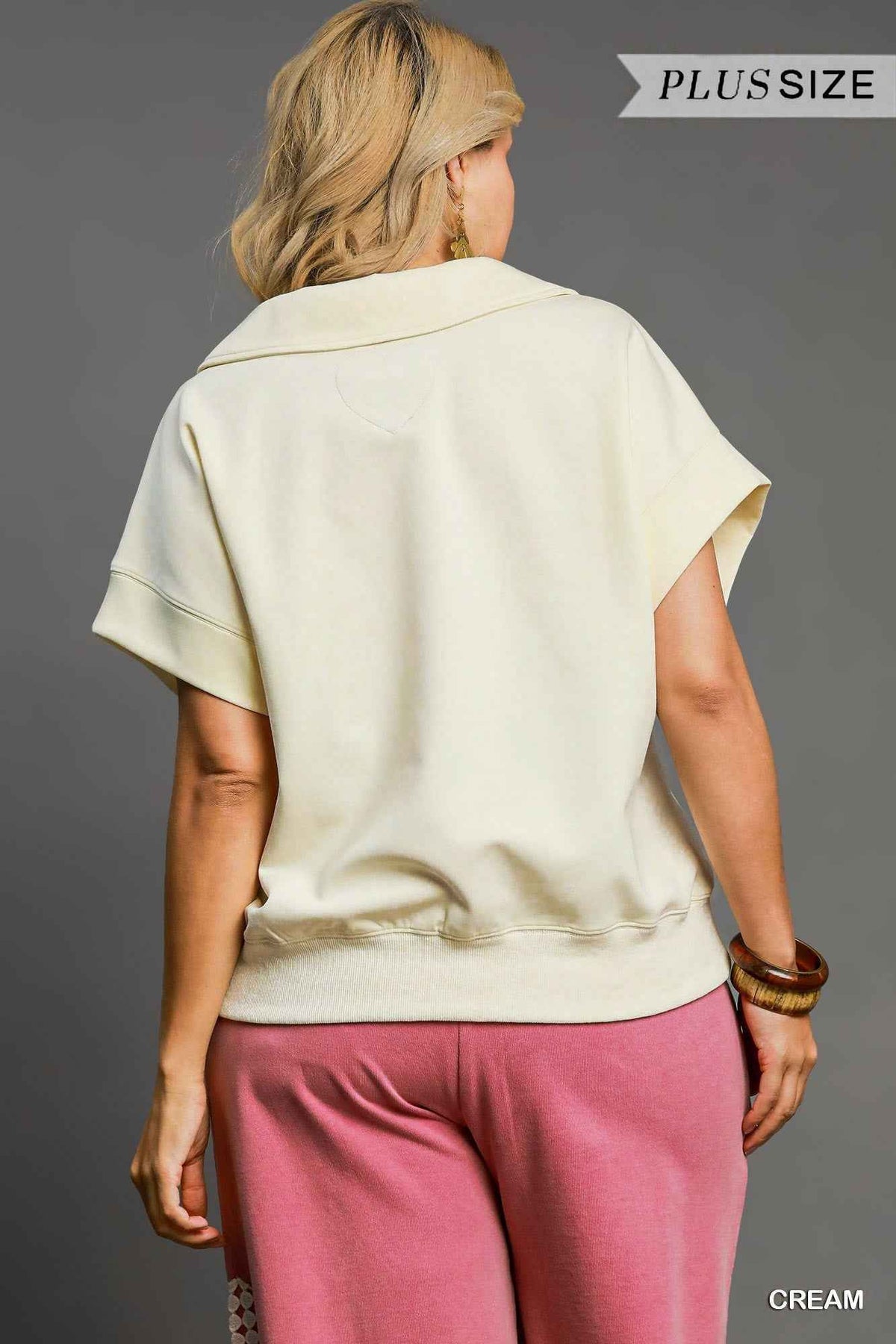 Curvy Preppy Luxeknit Pullover - Cream