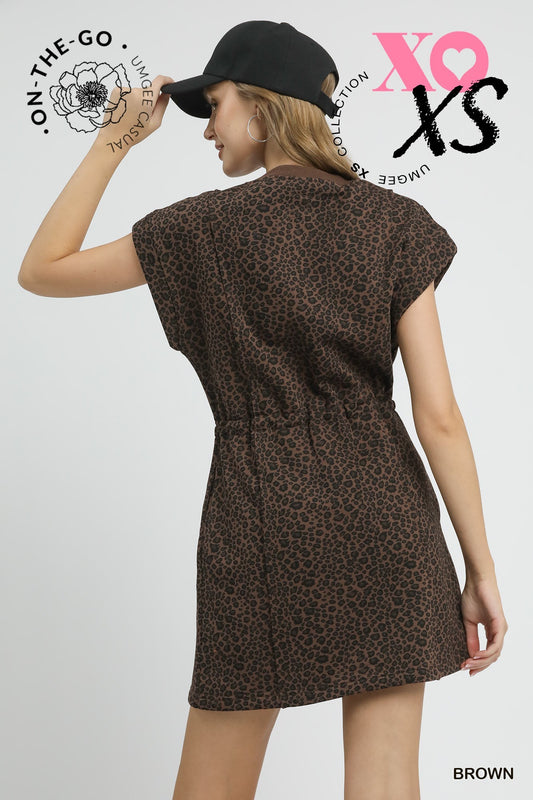 Jolie Leopard Print Dress - Brown