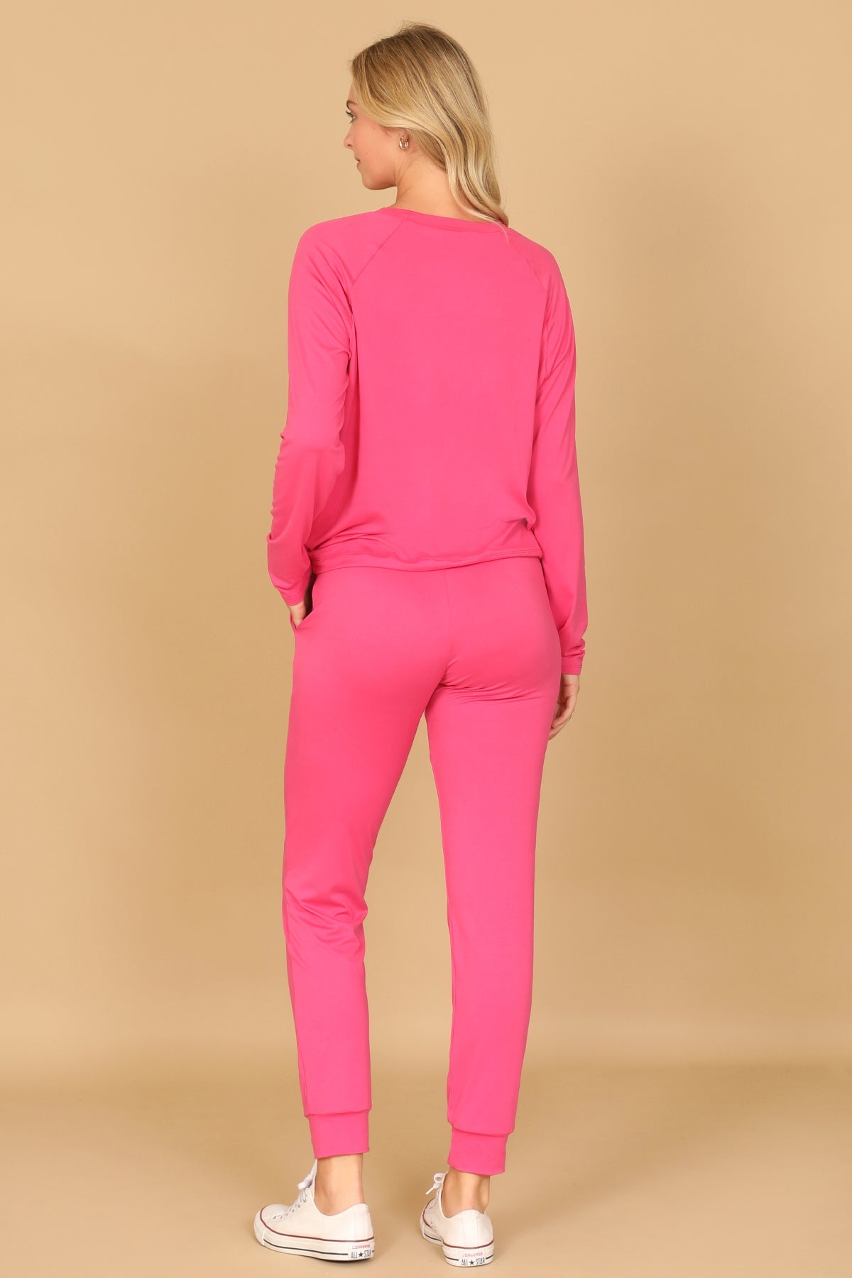 Curvy Wild Willow Jogger Set (Fuchsia)