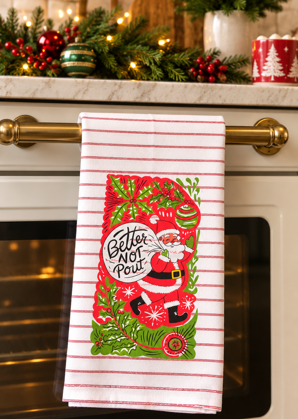 The Christmas Cheer Tea Towel | Festive & Funny Holiday Kitchen Towel