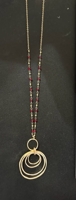 Eleanor Beaded Necklace (Burgundy)