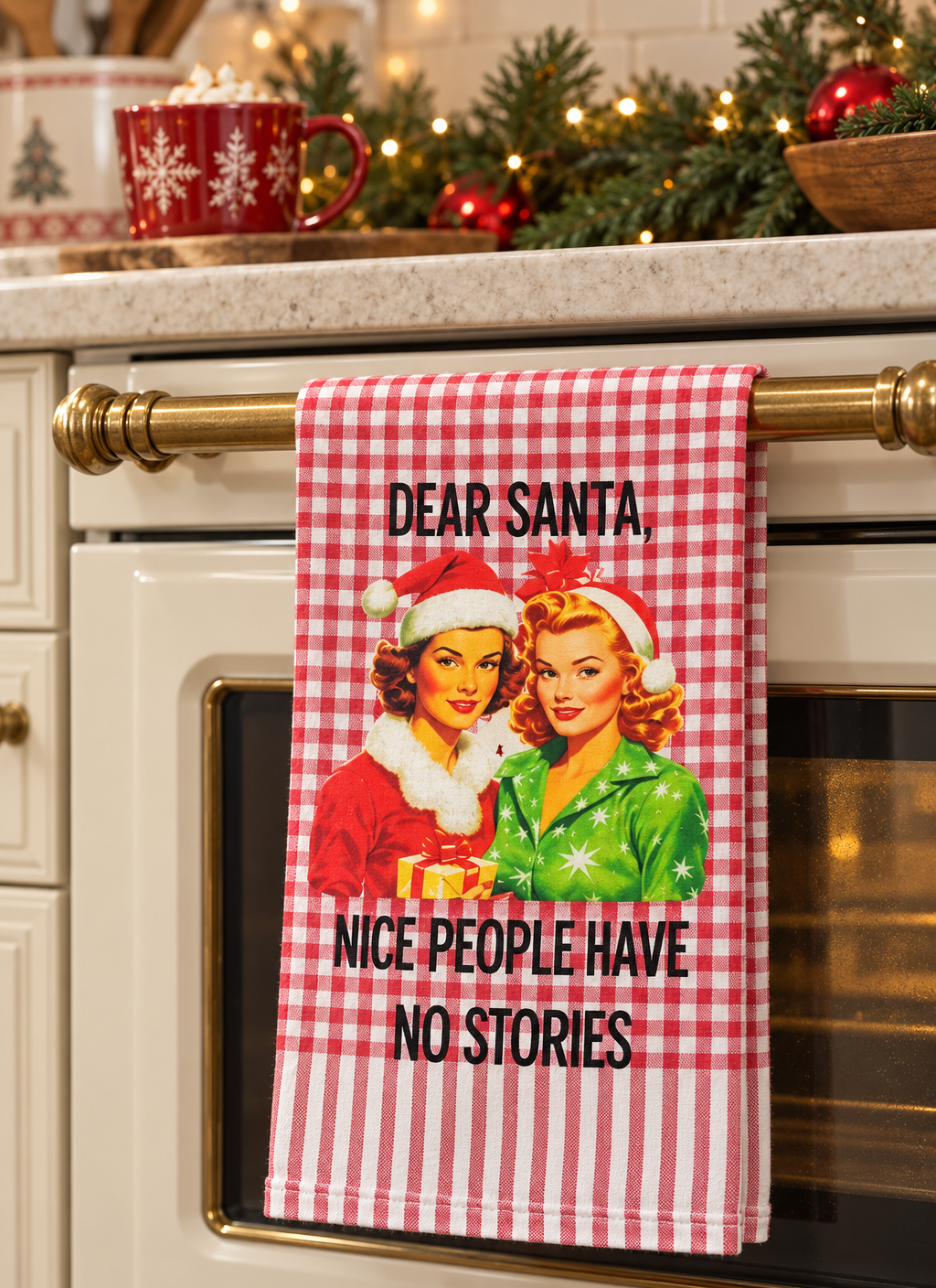 The Christmas Cheer Tea Towel | Festive & Funny Holiday Kitchen Towel