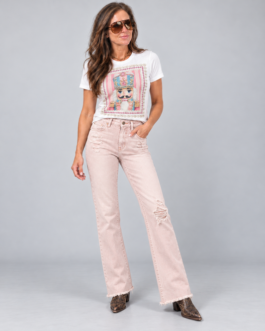The Glam Nutcracker Tee | Rhinestone Embellished Christmas Graphic Tee