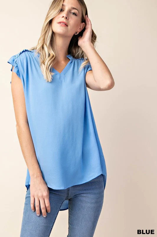 Stare Down The Past Top (Blue) - Delta Swanky Girl