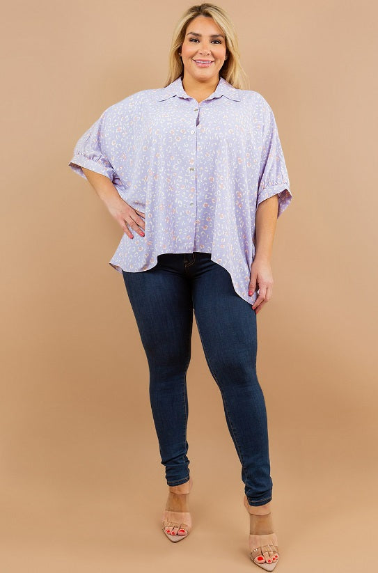 Curvy Back in Time Top (Purple) - Delta Swanky Girl