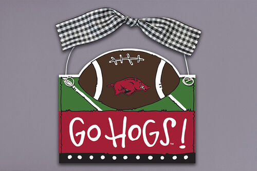 Arkansas Razorbacks Logo Football Ornament - Delta Swanky Girl