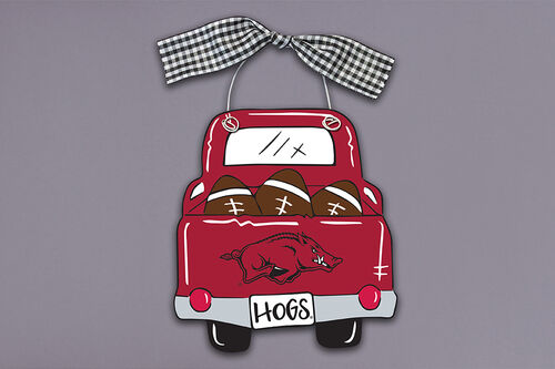 Arkansas Razorbacks Wood Truck Ornament - Delta Swanky Girl