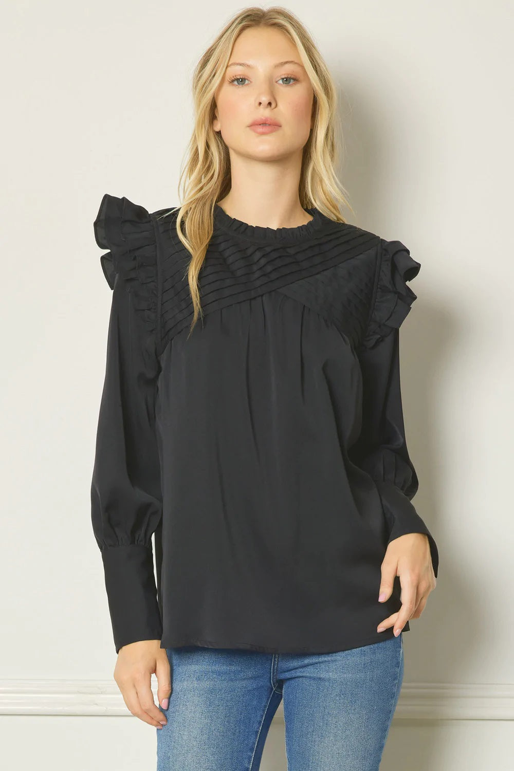 Crossed Paths Top - Black - Delta Swanky Girl