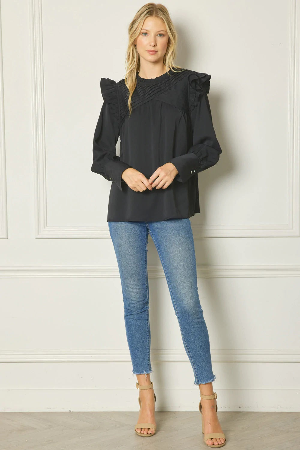 Crossed Paths Top - Black - Delta Swanky Girl