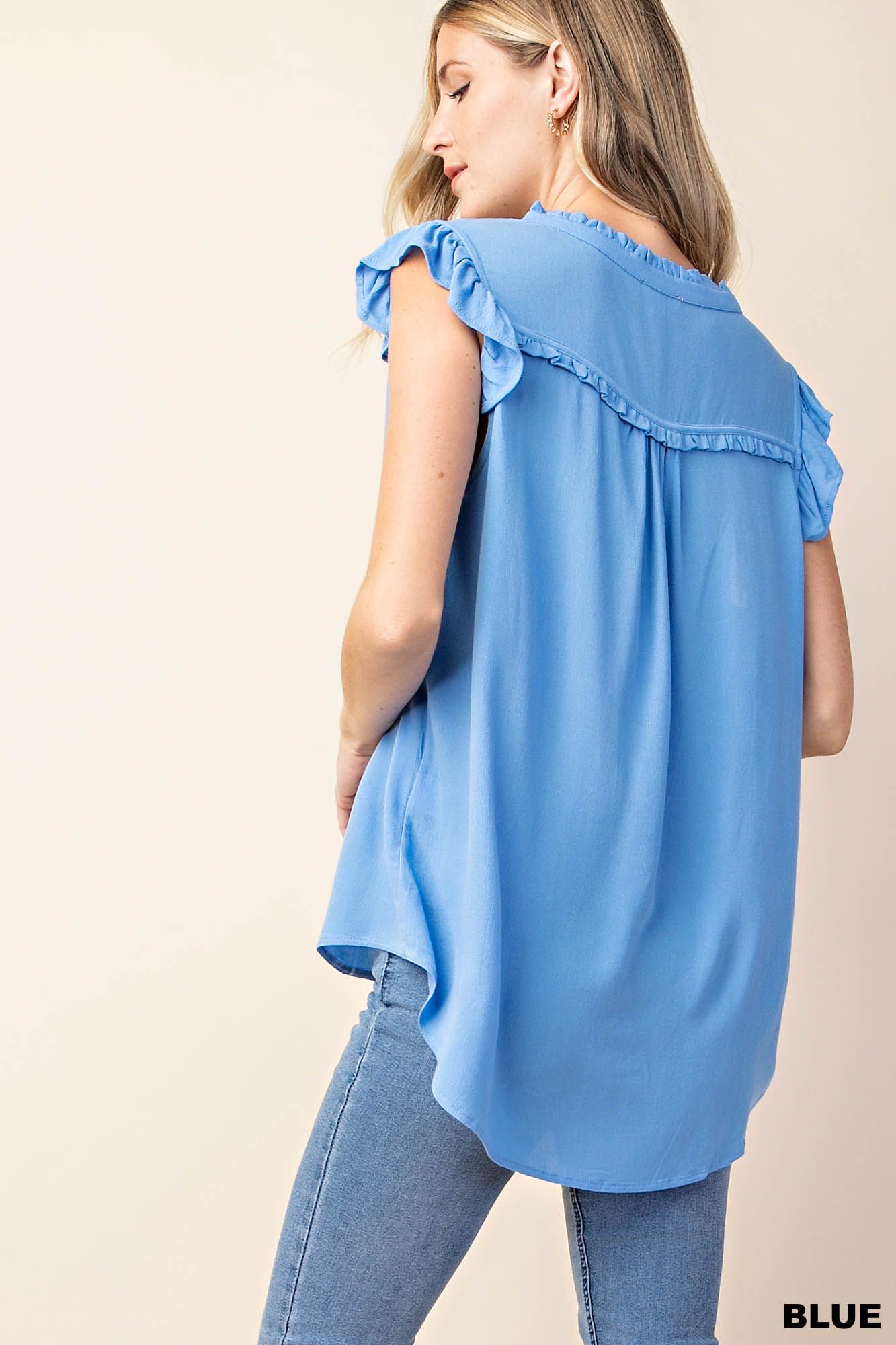 Stare Down The Past Top (Blue) - Delta Swanky Girl