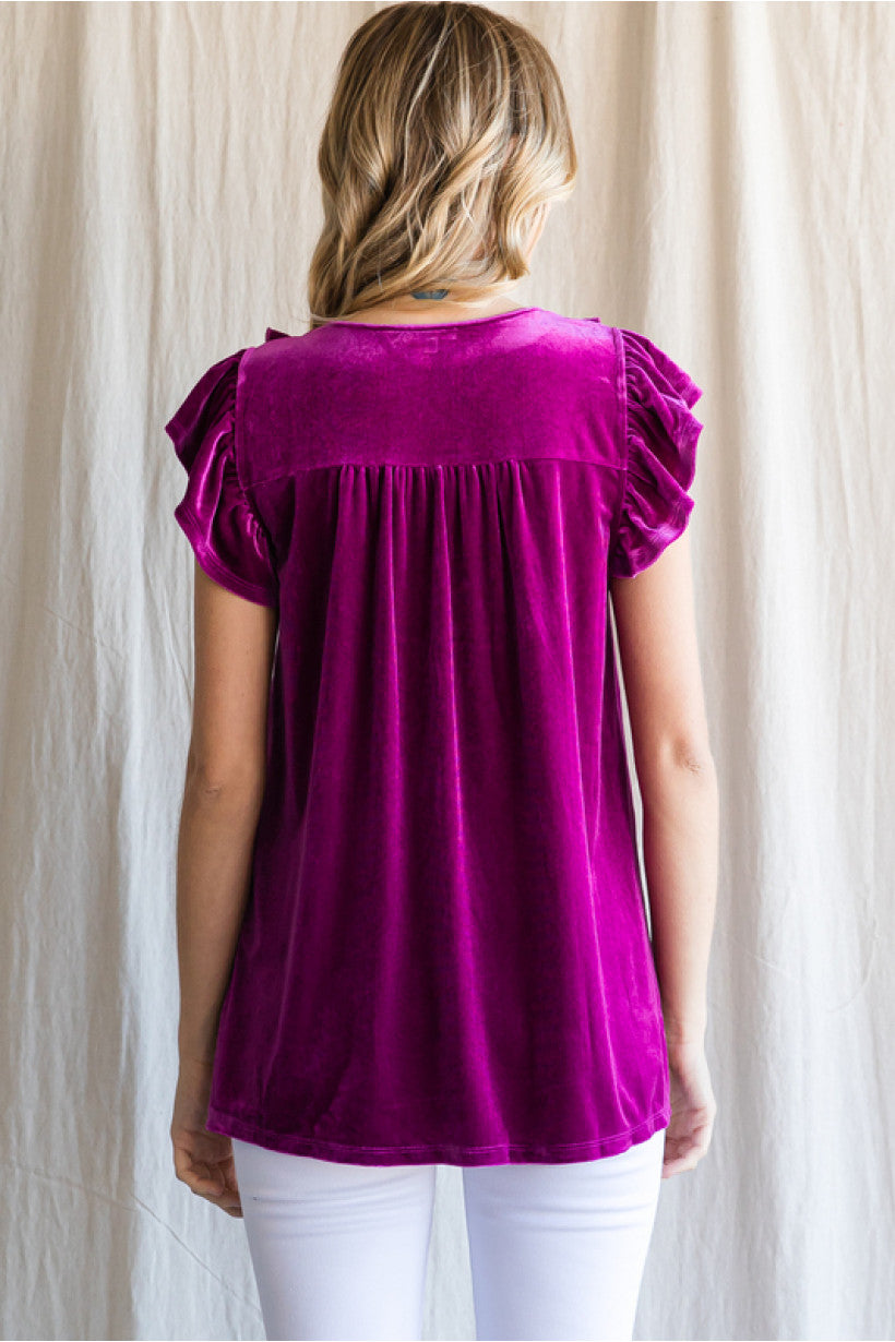 Delilah Velvet Top - Delta Swanky Girl