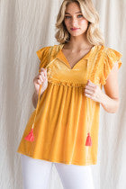 Delilah Velvet Top - Delta Swanky Girl