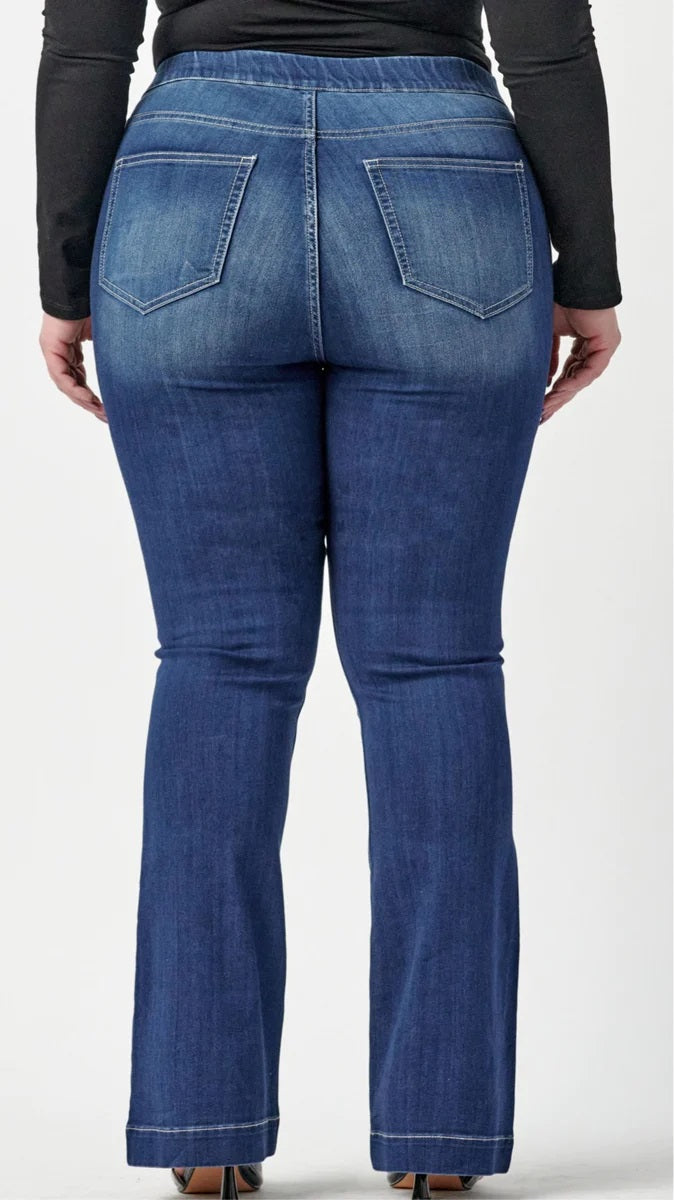 Curvy Frilly Flare Jeans - Delta Swanky Girl