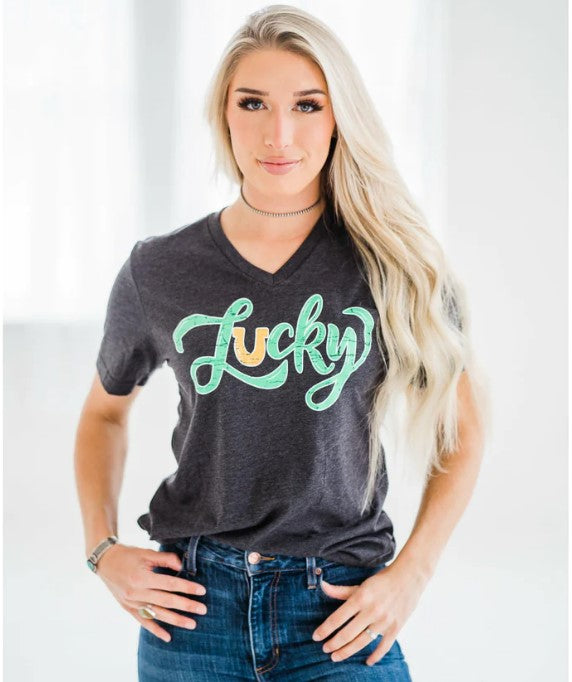 Lucky Chic Graphic Tee - Delta Swanky Girl