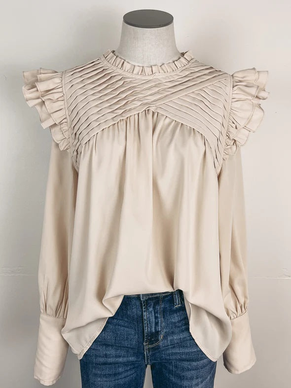Crossed Paths Top - Natural - Delta Swanky Girl