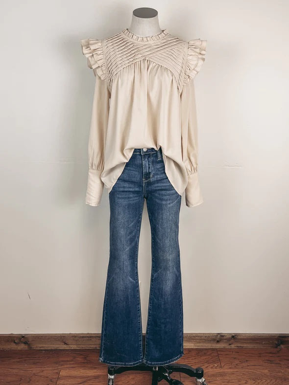 Crossed Paths Top - Natural - Delta Swanky Girl