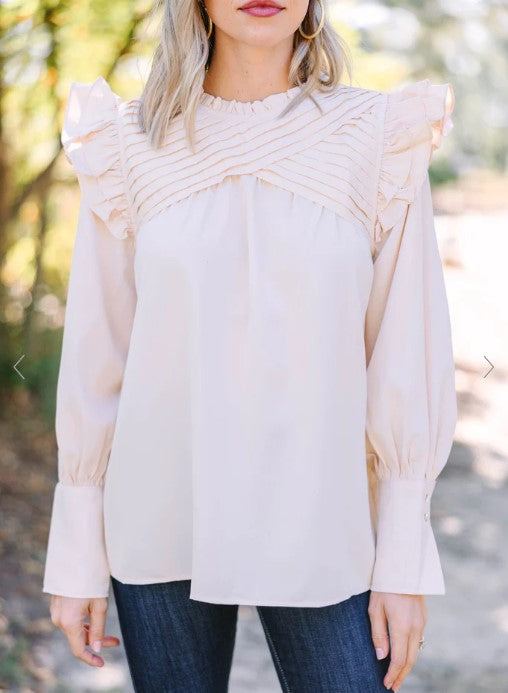 Crossed Paths Top - Natural - Delta Swanky Girl