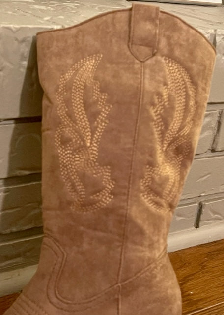 The Janice Boot (Taupe) - Delta Swanky Girl