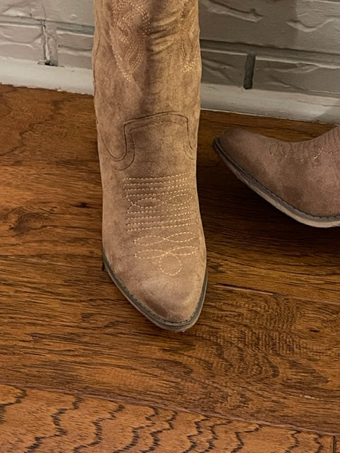 The Janice Boot (Taupe) - Delta Swanky Girl