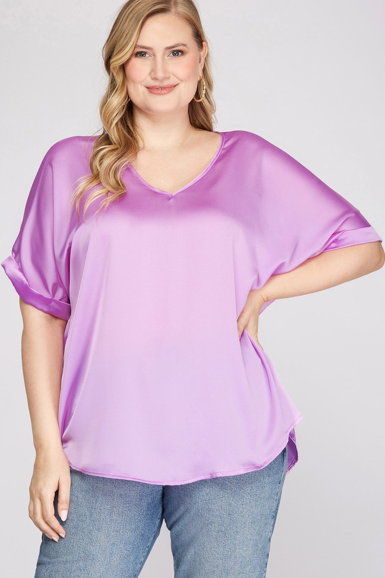 Curvy Effortless Style Shift Top - Delta Swanky Girl
