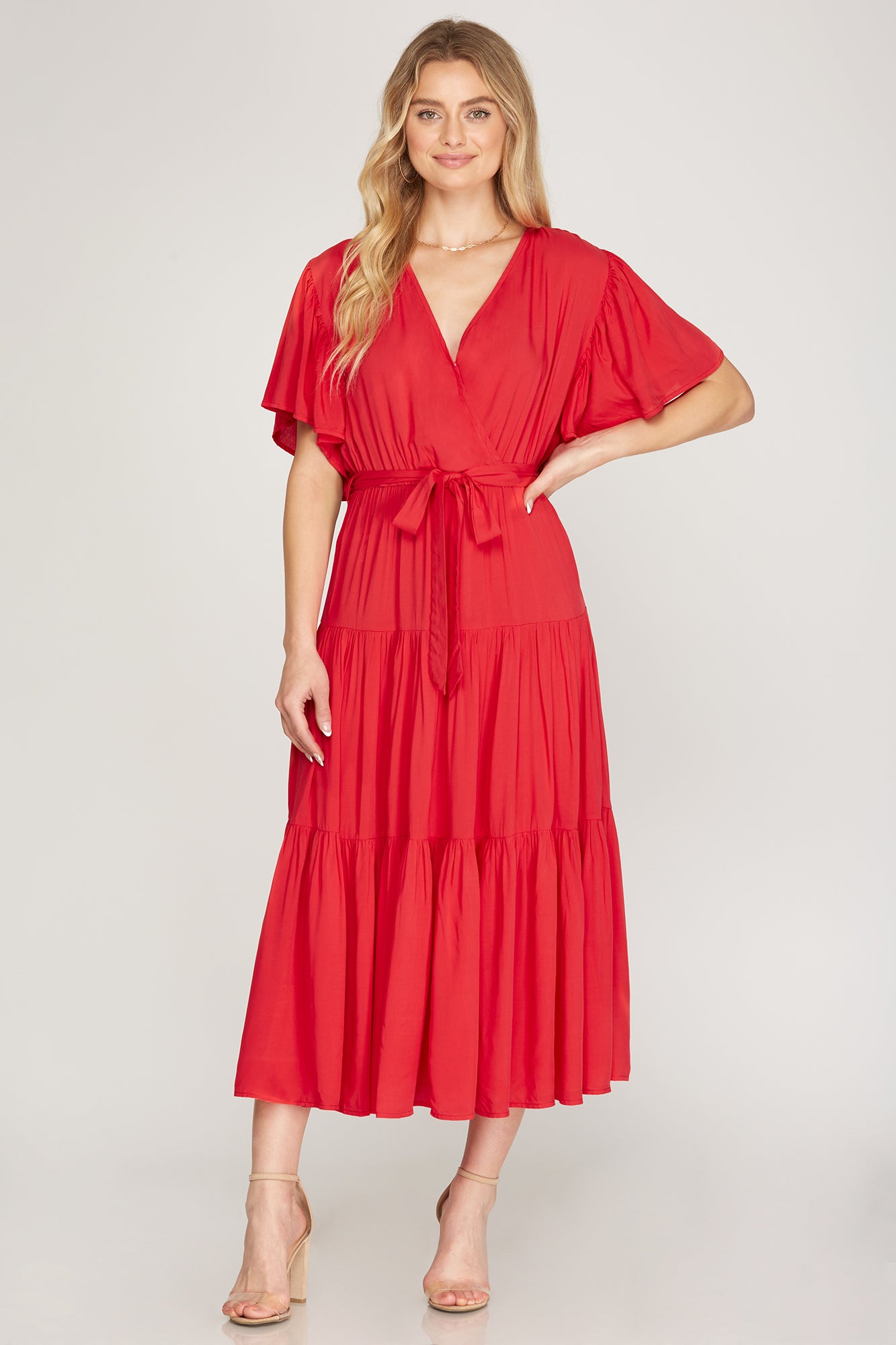The Milan Maxi Dress (Red) - Delta Swanky Girl