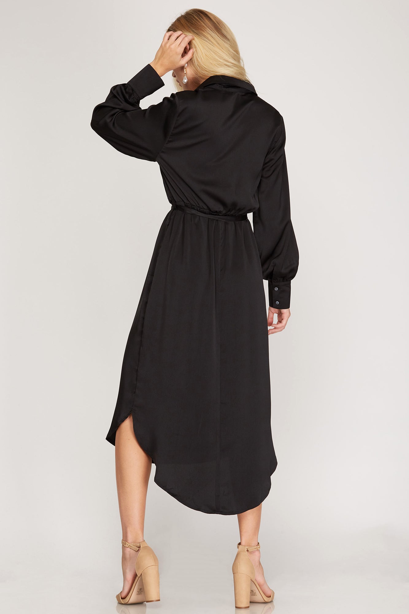 Totally Stunner Midi Dress (Black) - Delta Swanky Girl