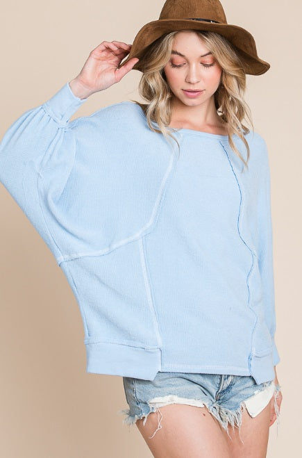 Speak Out Loud Top (Blue) - Delta Swanky Girl