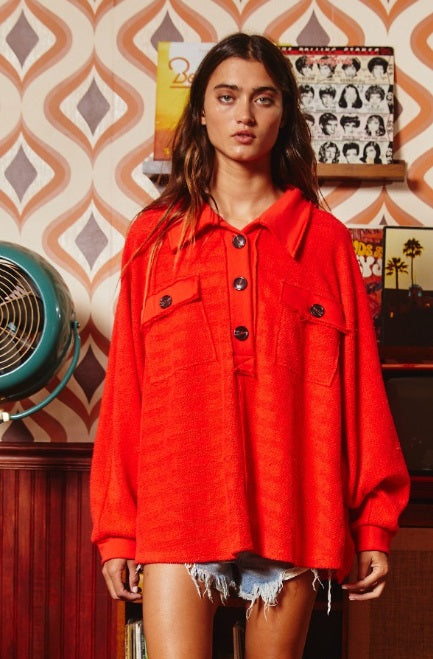 Haute Ember Pullover (Red) - Delta Swanky Girl
