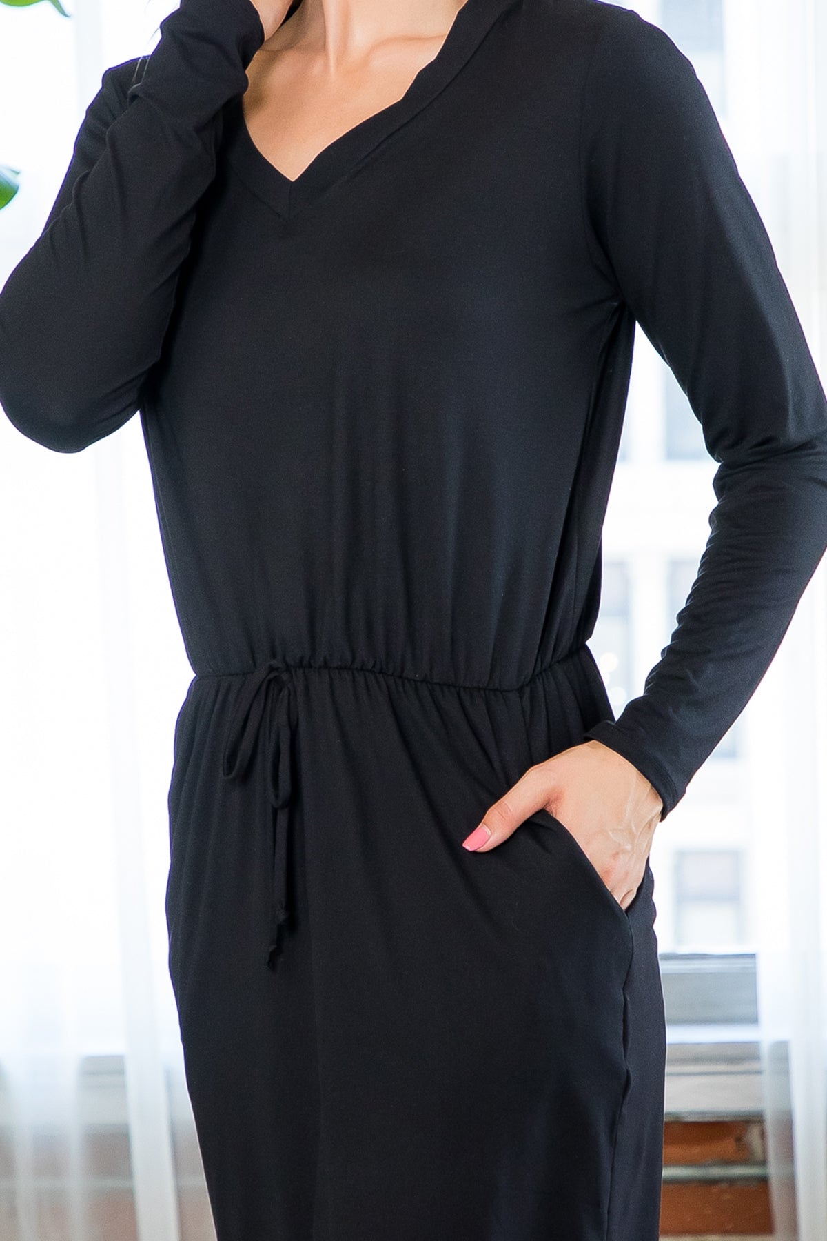 Jessie Jersey Dress (Black) - Delta Swanky Girl