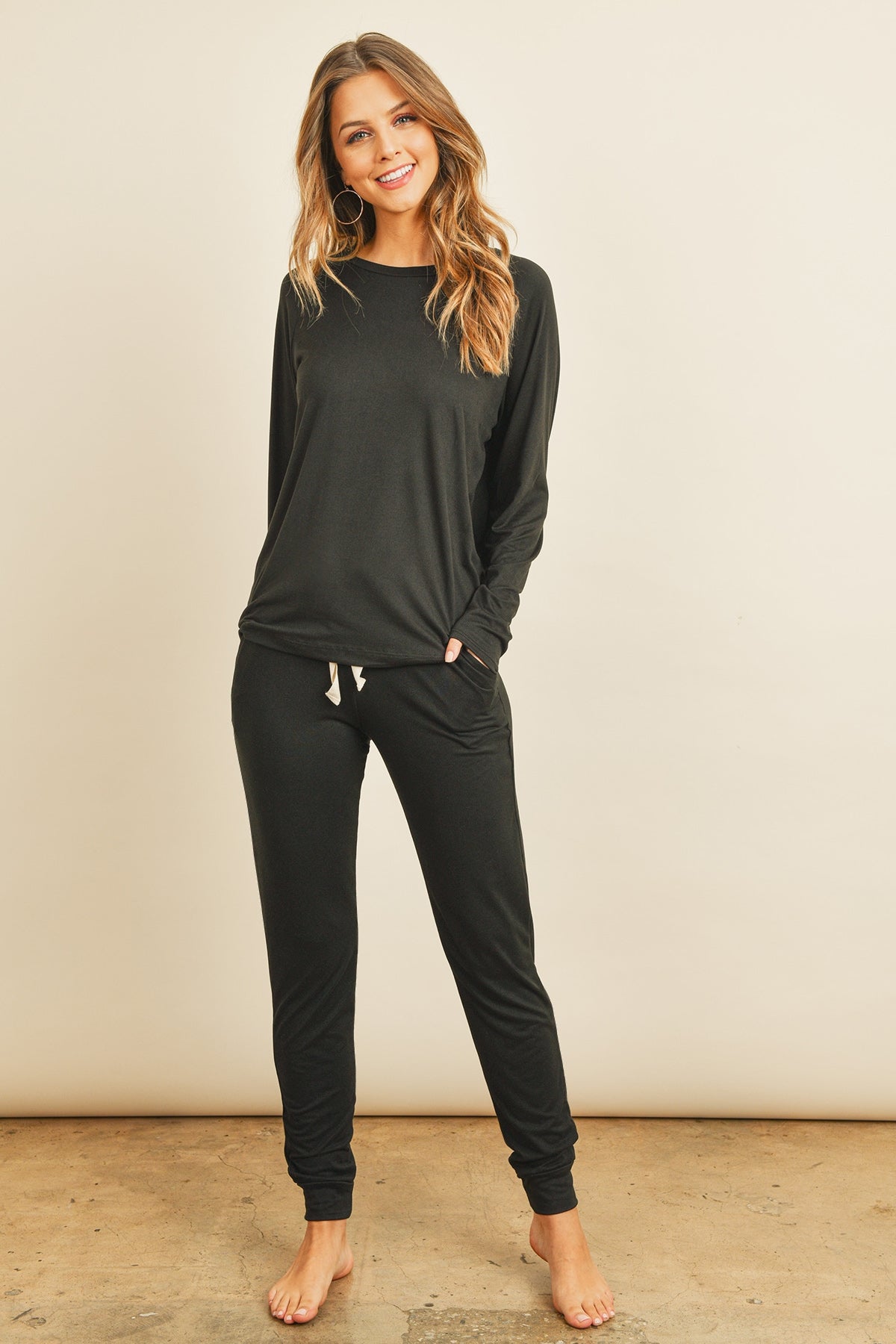 Wild Willow Jogger Set (Black) - Delta Swanky Girl