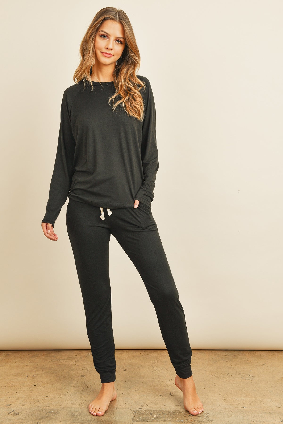 Wild Willow Jogger Set (Black) - Delta Swanky Girl
