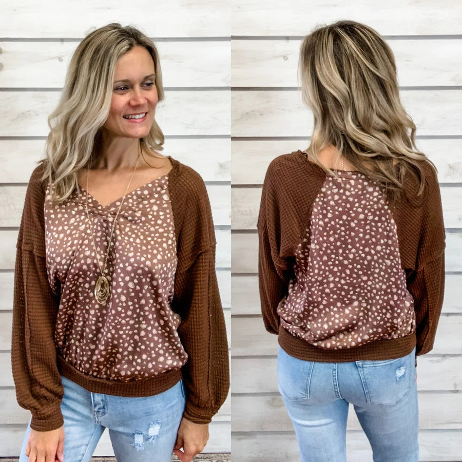 Perfect Beginnings Top (Brown) - Delta Swanky Girl