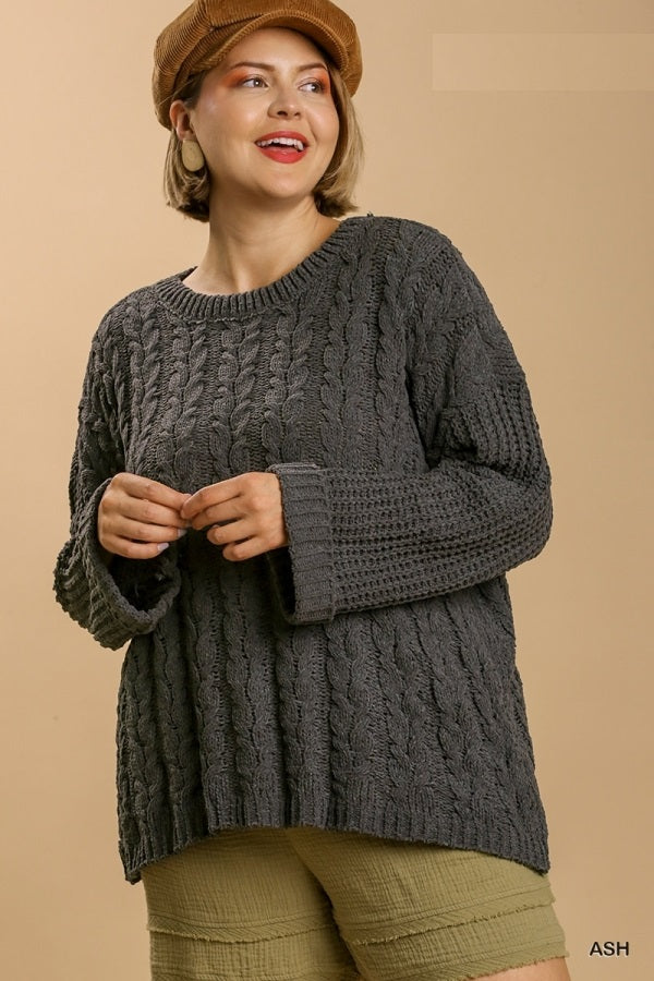 Curvy Above Basic Sweater (Ash) - Delta Swanky Girl