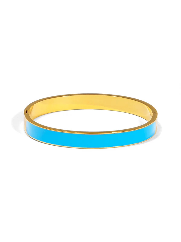 Pop Of Color Enamel Bangle - Blue