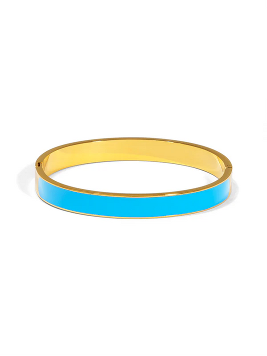 Pop Of Color Enamel Bangle - Blue