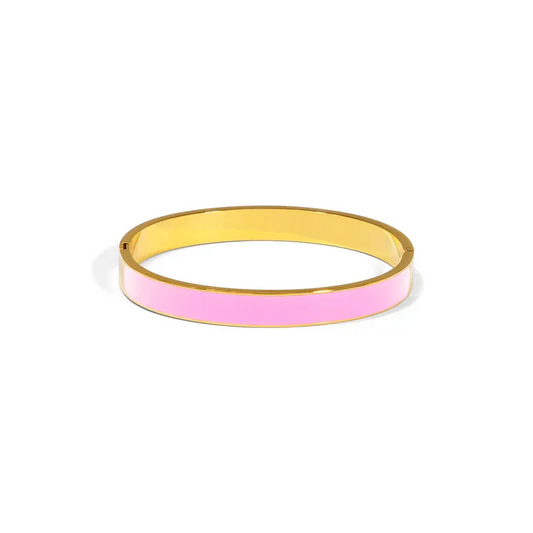 Pop Of Color Enamel Bangle - Pink
