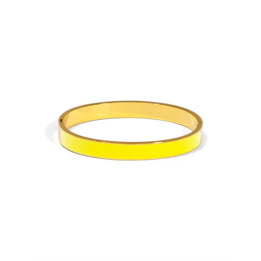 Pop Of Color Enamel Bangle - Yellow