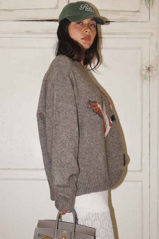 After The Hunt Flying Mallard Sweater - Mocha - Delta Swanky Girl