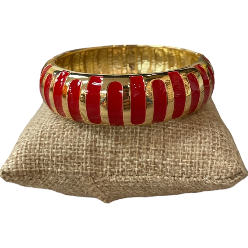 Lolli Enamel Hinge Bangle Bracelet - Red - Delta Swanky Girl