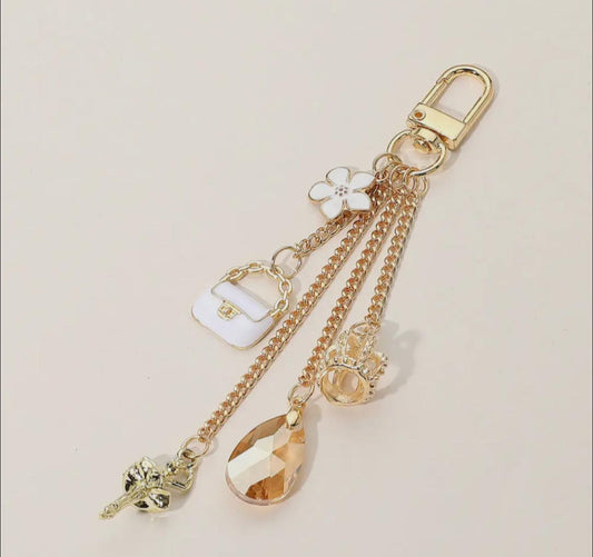Fashionista Chain Charm Accessory - White - Delta Swanky Girl
