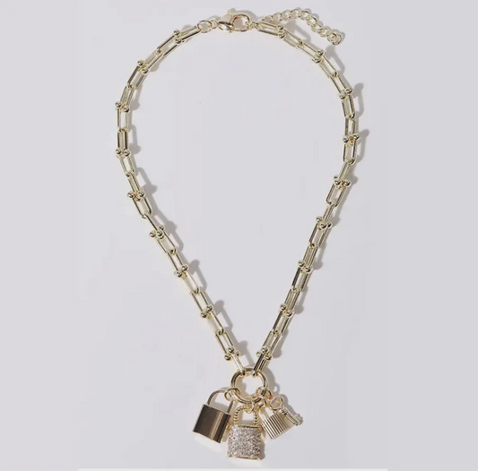 Lock & Key Charm Necklace - Delta Swanky Girl