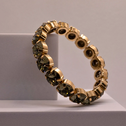 Baguette Rhinestone Stretch Bracelet - Black Diamond
