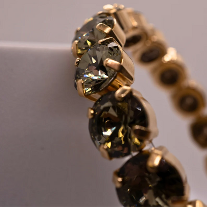 Baguette Rhinestone Stretch Bracelet - Black Diamond
