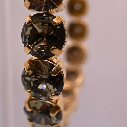 Baguette Rhinestone Stretch Bracelet - Black Diamond